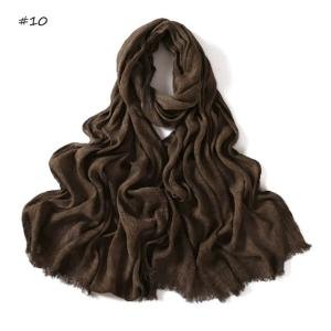 Hand-Dyed Modal Viscose Hijab – Soft Breathable Crinkled Fringe Ethnic Pleated Shawl