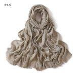 Hand-Dyed Modal Viscose Hijab – Soft Breathable Crinkled Fringe Ethnic Pleated Shawl